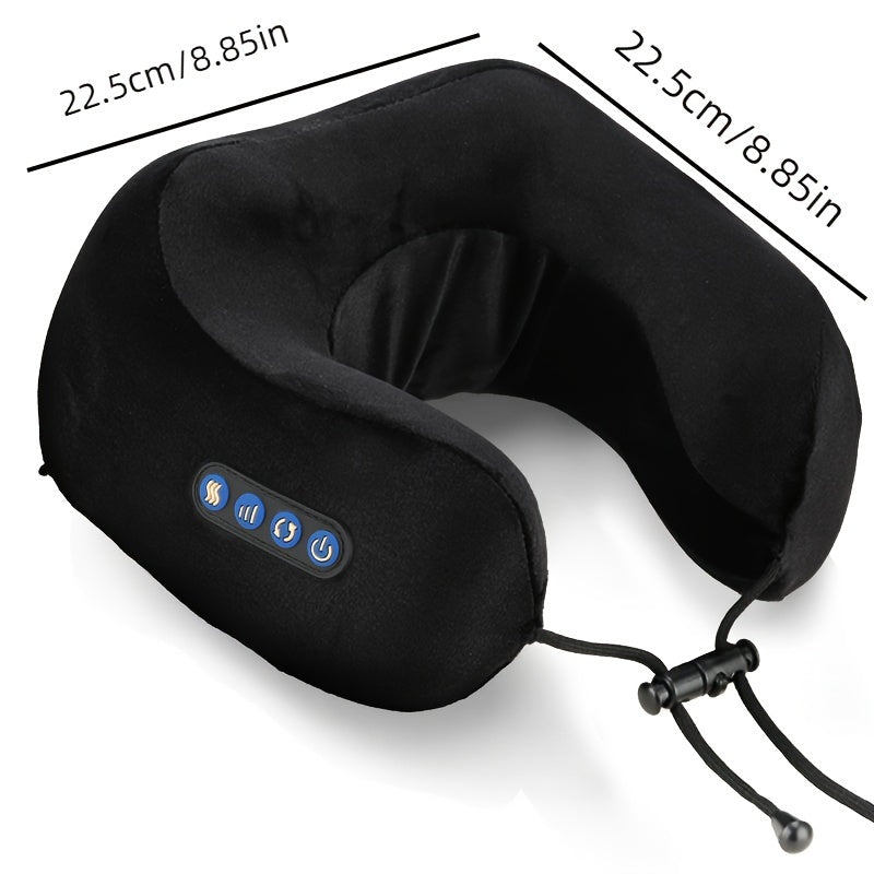 U-shaped heated massaging neck pillow