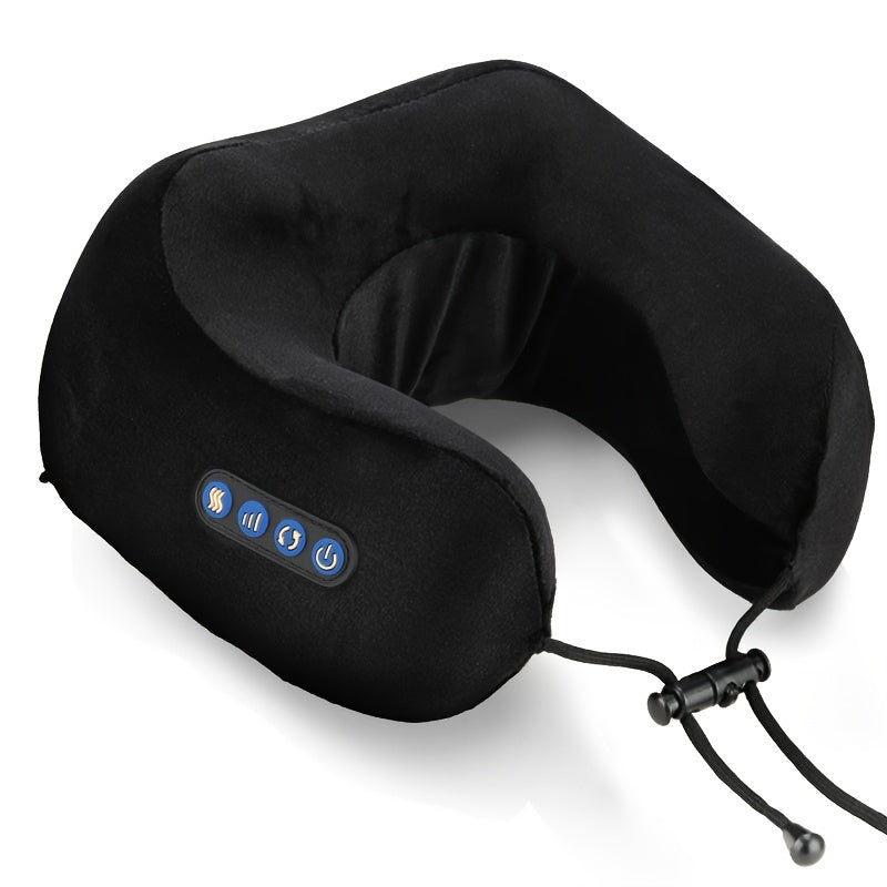 U-shaped heated massaging neck pillow